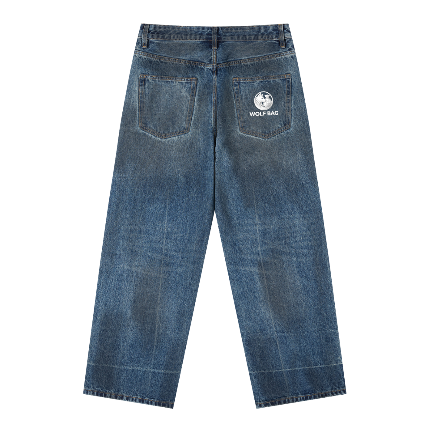 Vintage Wash Baggy Denim Jeans