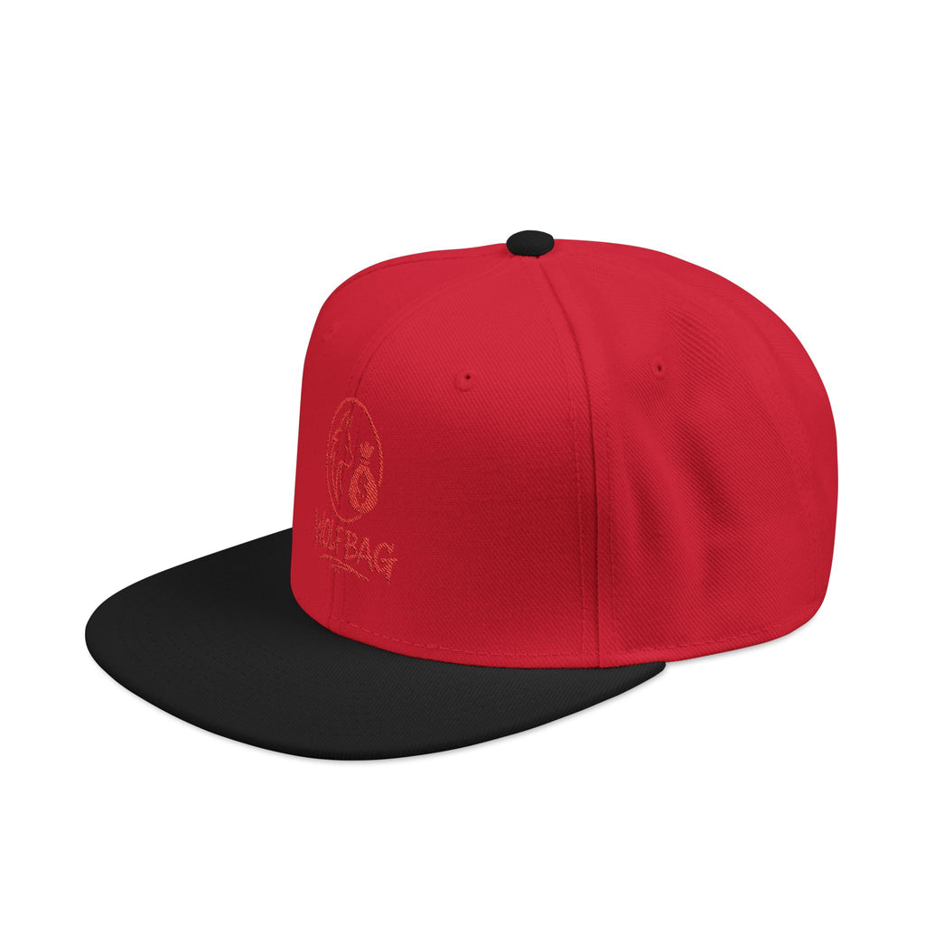 Embroidered Red Skull Snapback Hat