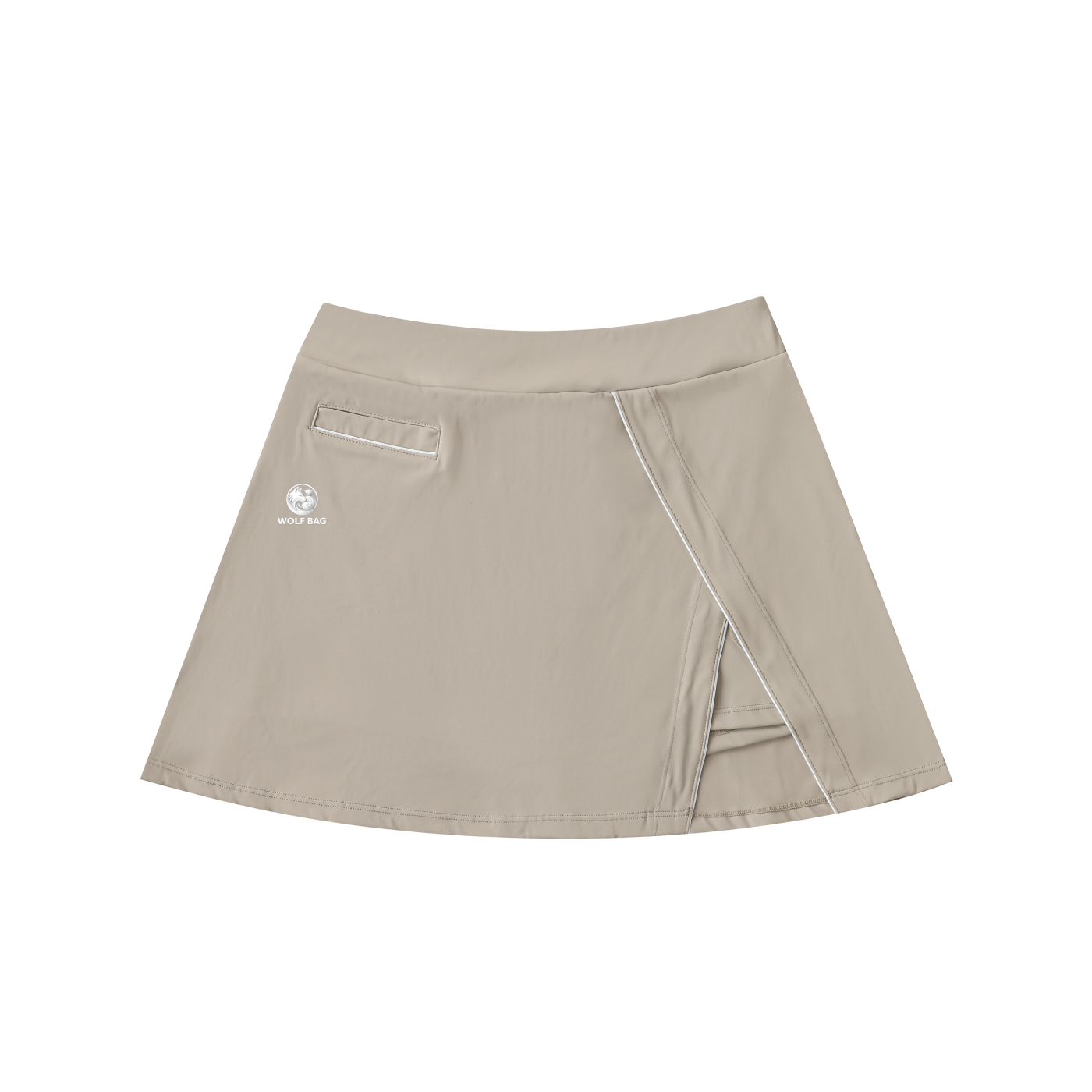 High-Waist Pocketed A-Line Skirt