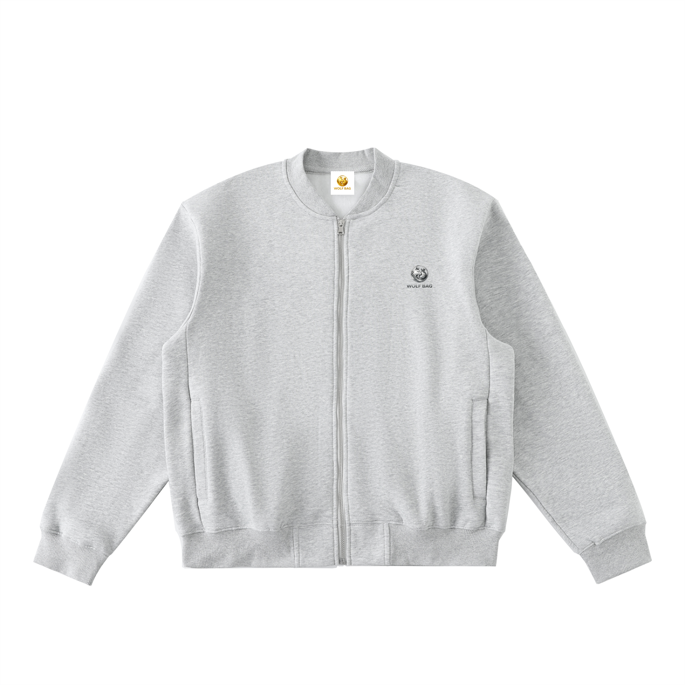 Essential Zip-Up Fleeced Varsity Jacket