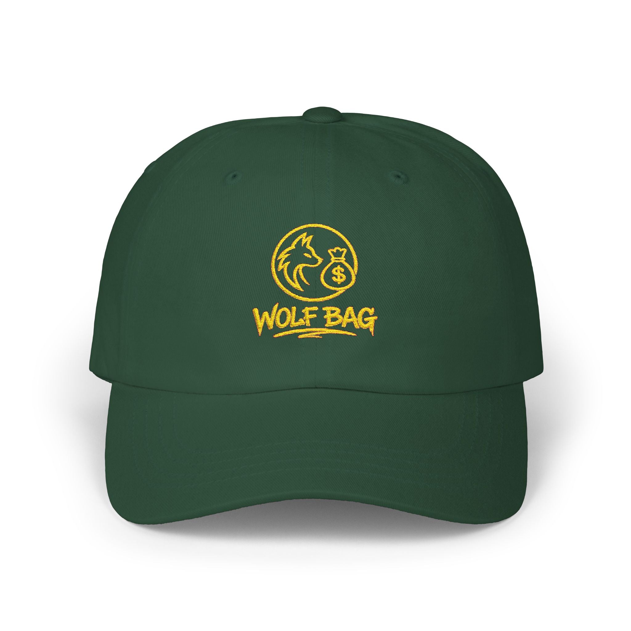 Dad Cap — Gold Foil Wolf Pack Logo Embroidered Hat
