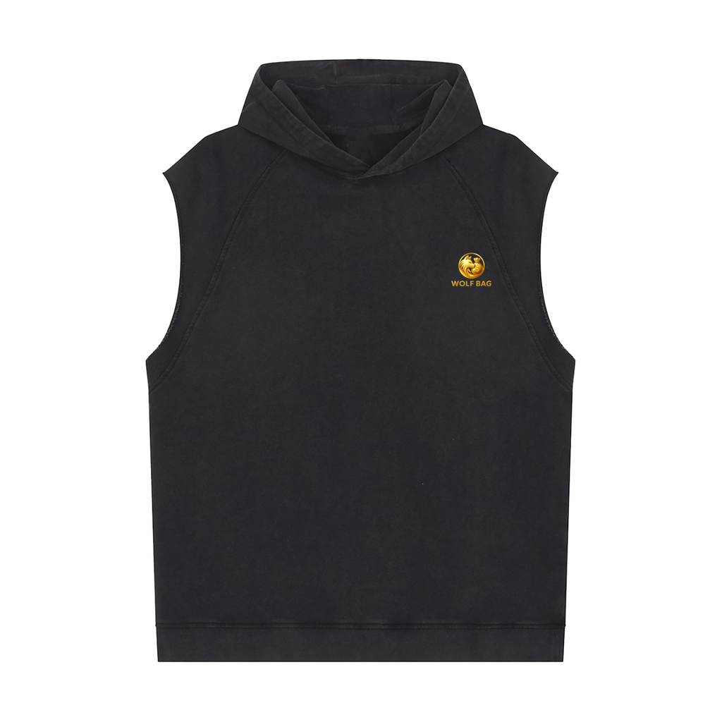 Snow Washed Sleeveless Hoodie
