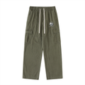 Drawstring Waist Straight-Leg Cargo Pants