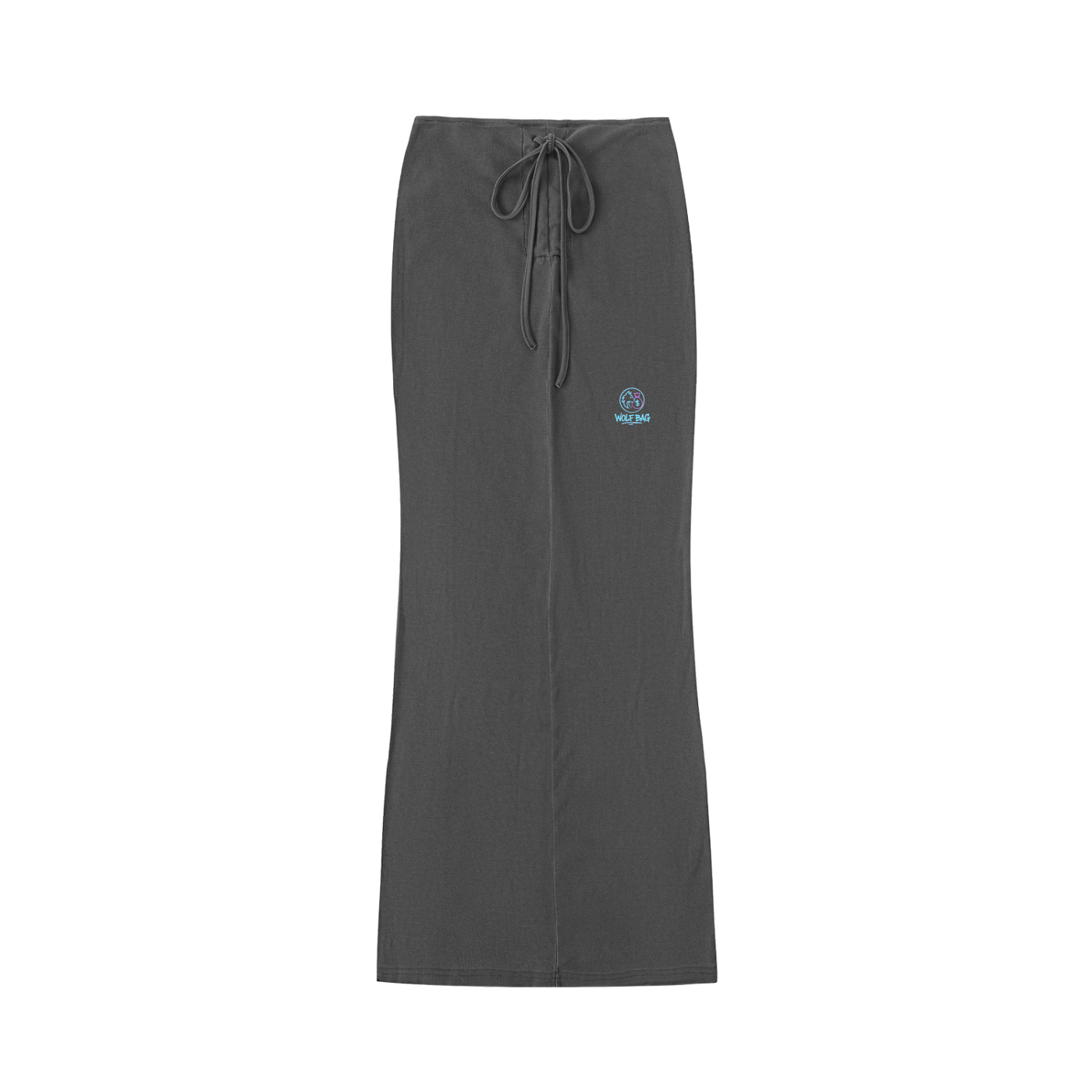 Dyed Washed Drawstring Maxi Skirt