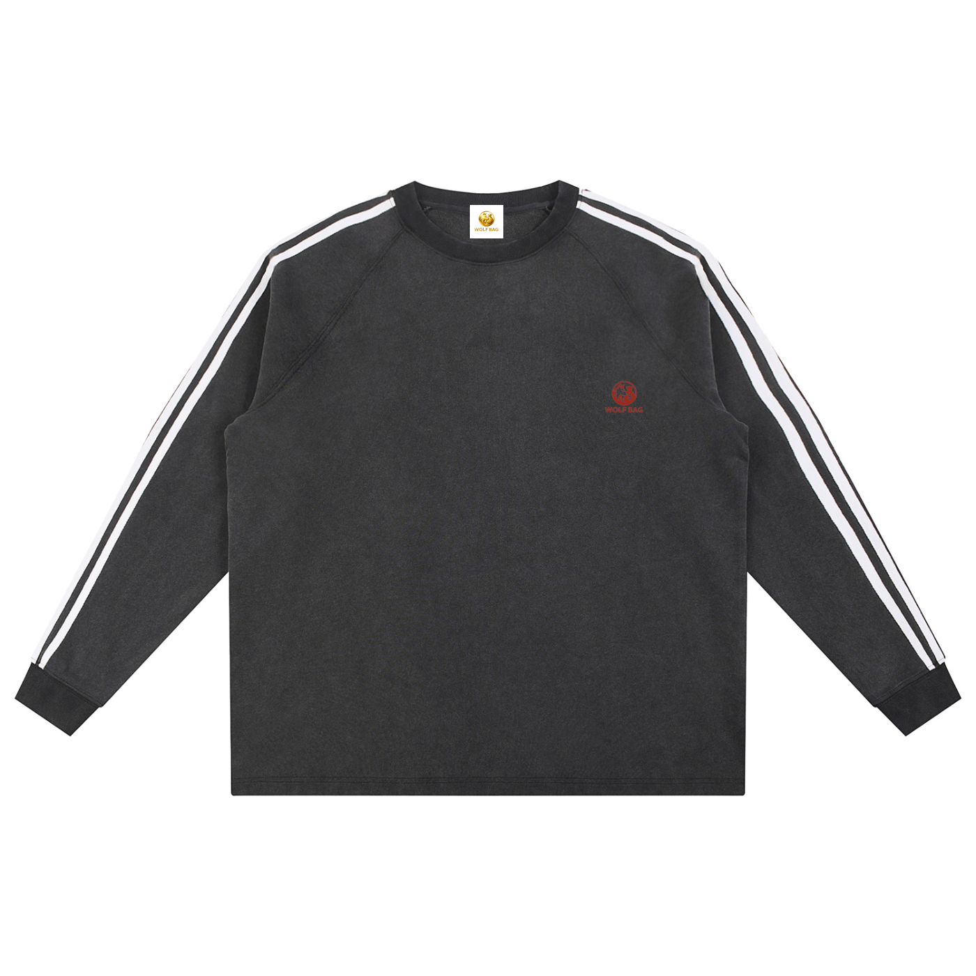 Snow Washed Contrast Tape Sweatshirt