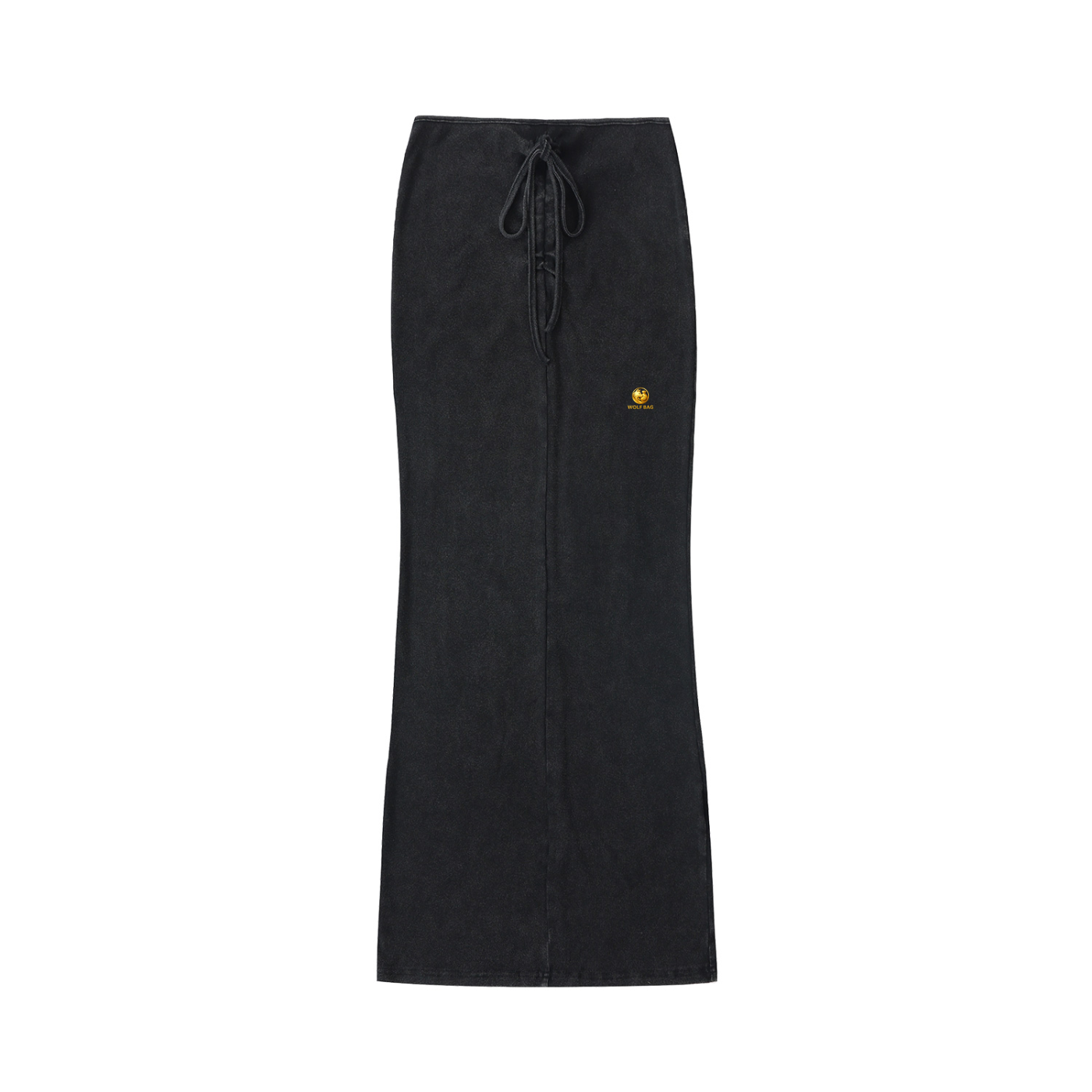 Dyed Washed Drawstring Maxi Skirt