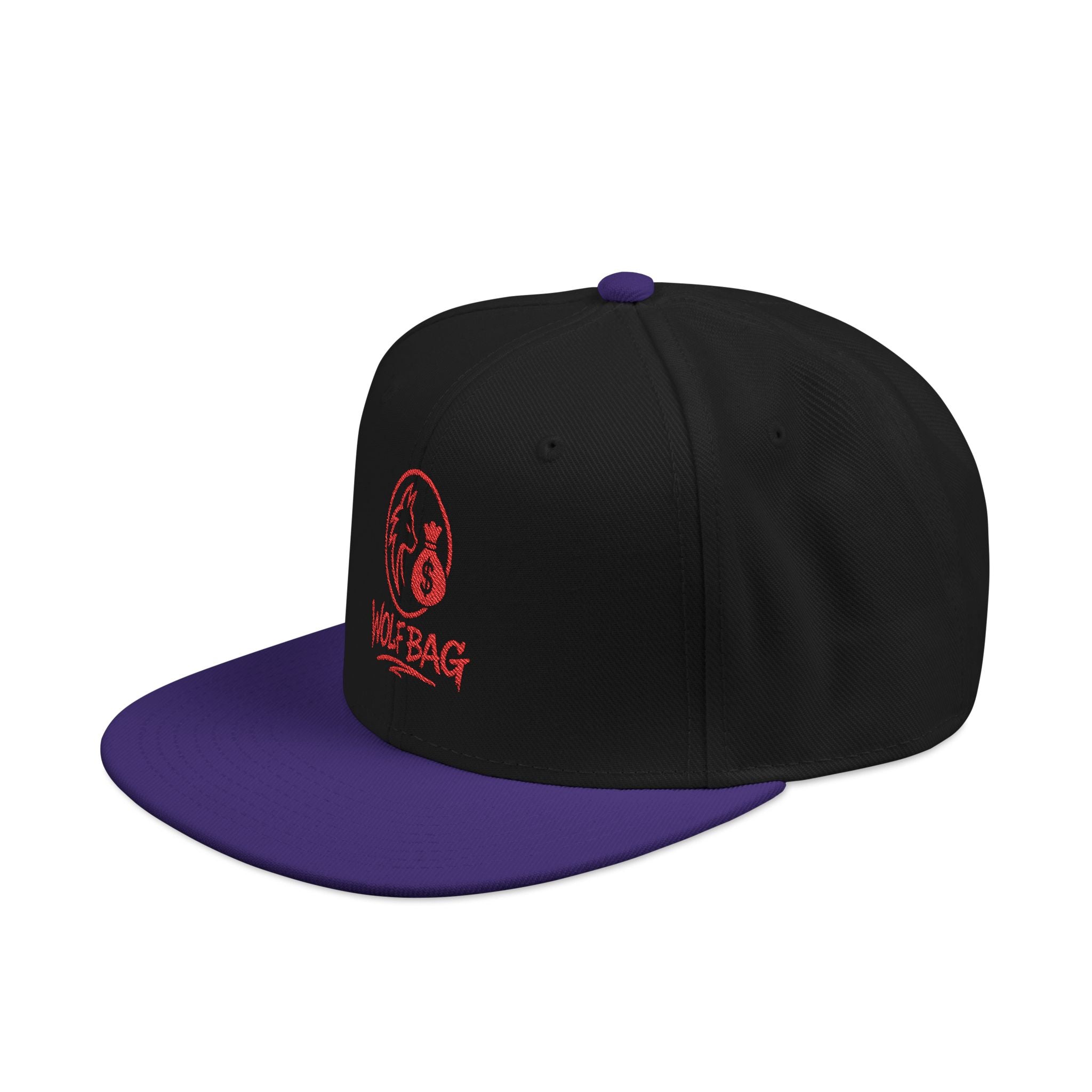 Embroidered Red Skull Snapback Hat