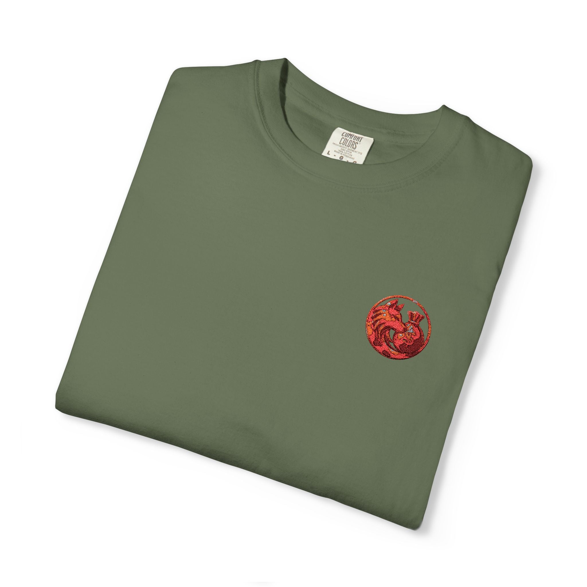 T-Shirt — Small Red Chest Print, Romantic Casual Tee