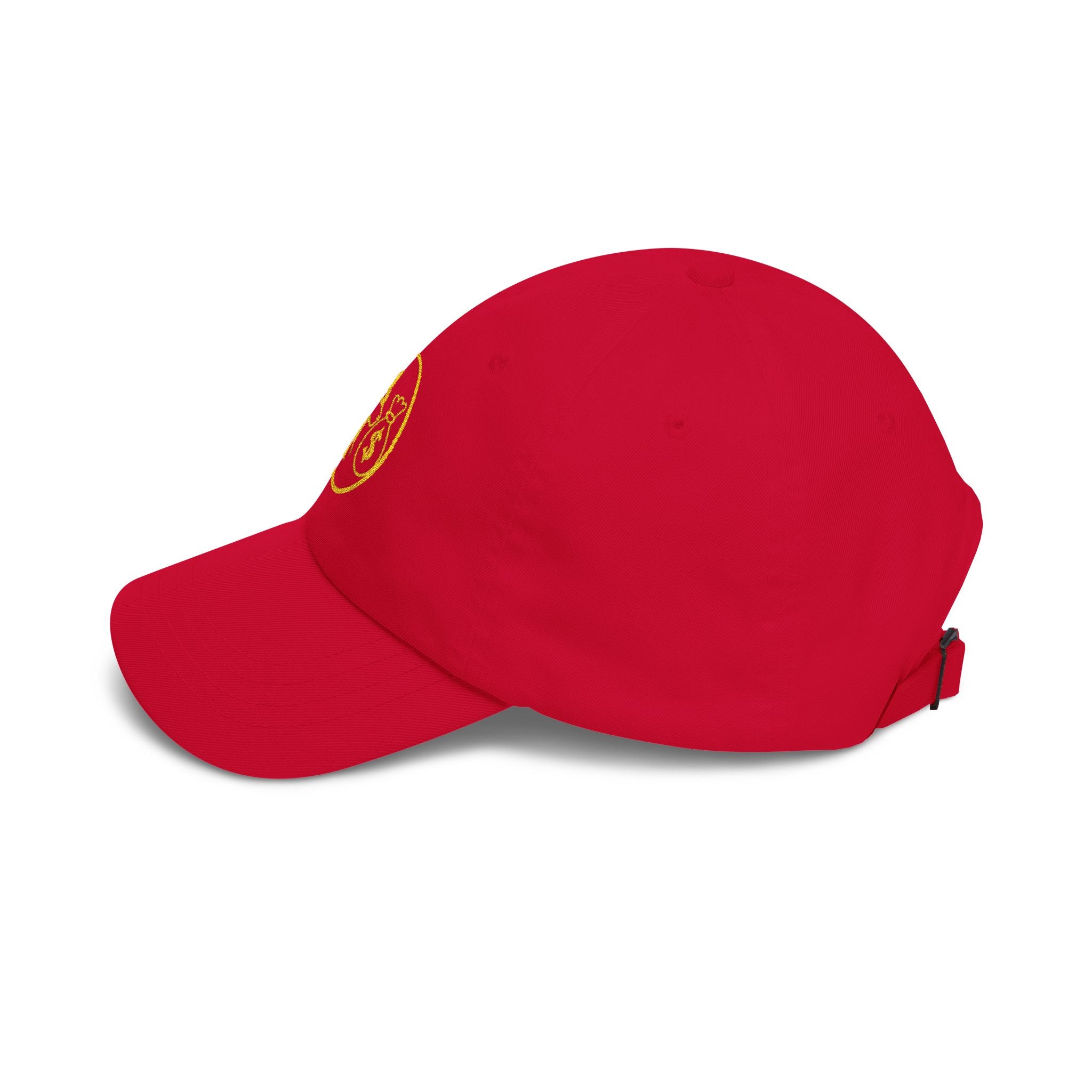 Dad Cap — Gold Wolf & Coin Embroidered Baseball Hat