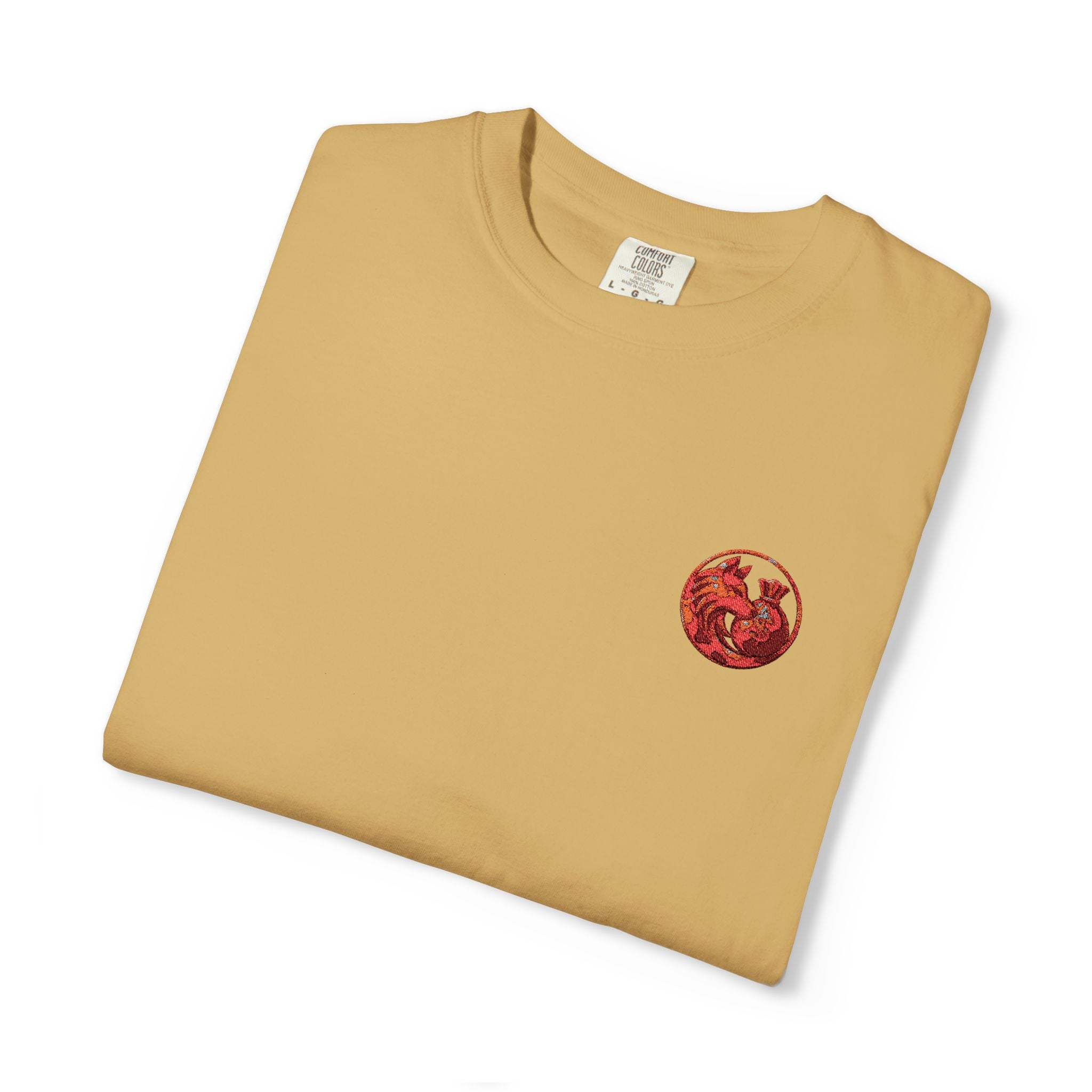 T-Shirt — Small Red Chest Print, Romantic Casual Tee