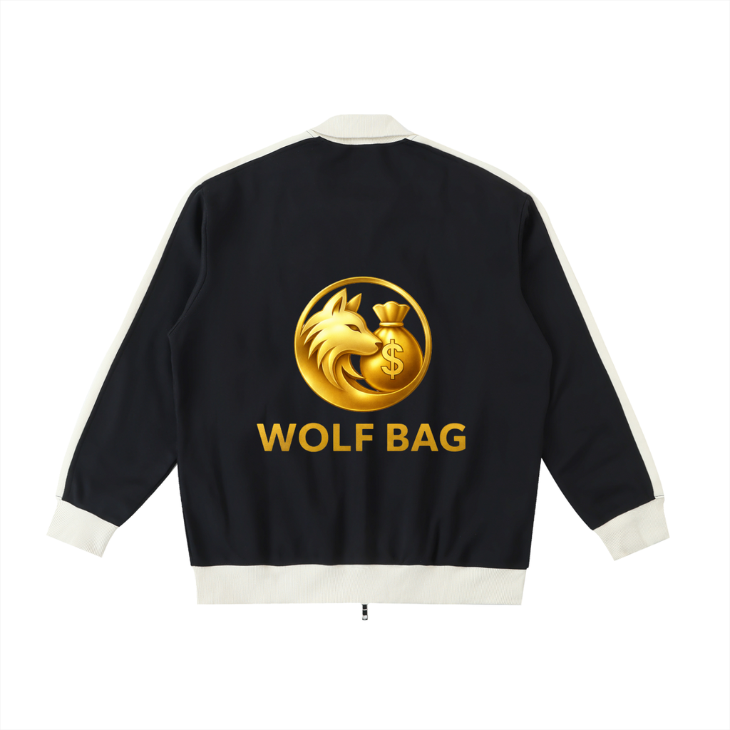 Contrast Trim Stand Collar Jacket