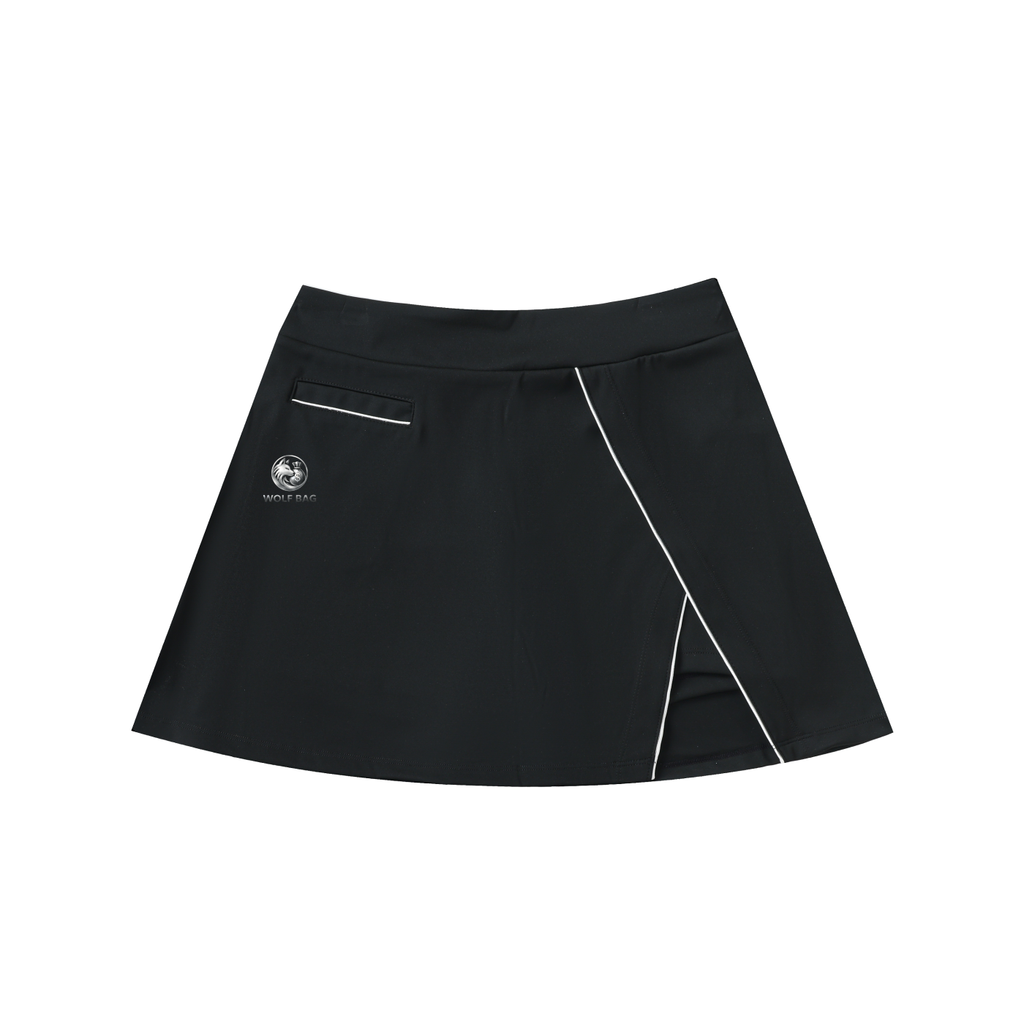 High-Waist Pocketed A-Line Skirt