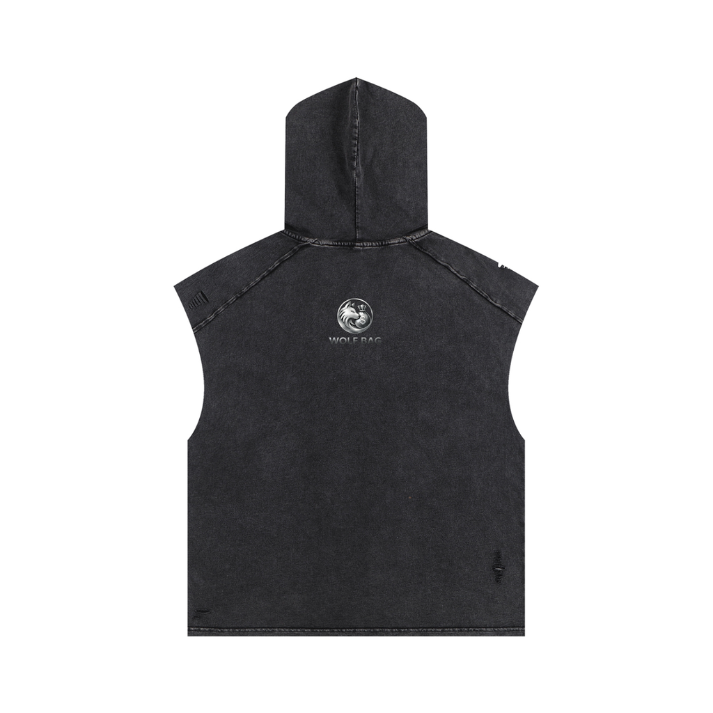 Snow Washed Boxy Hooded Tank Top