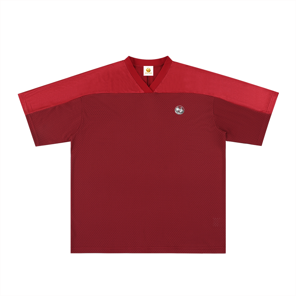 Oversized Mesh V-Neck Soccer Jersey