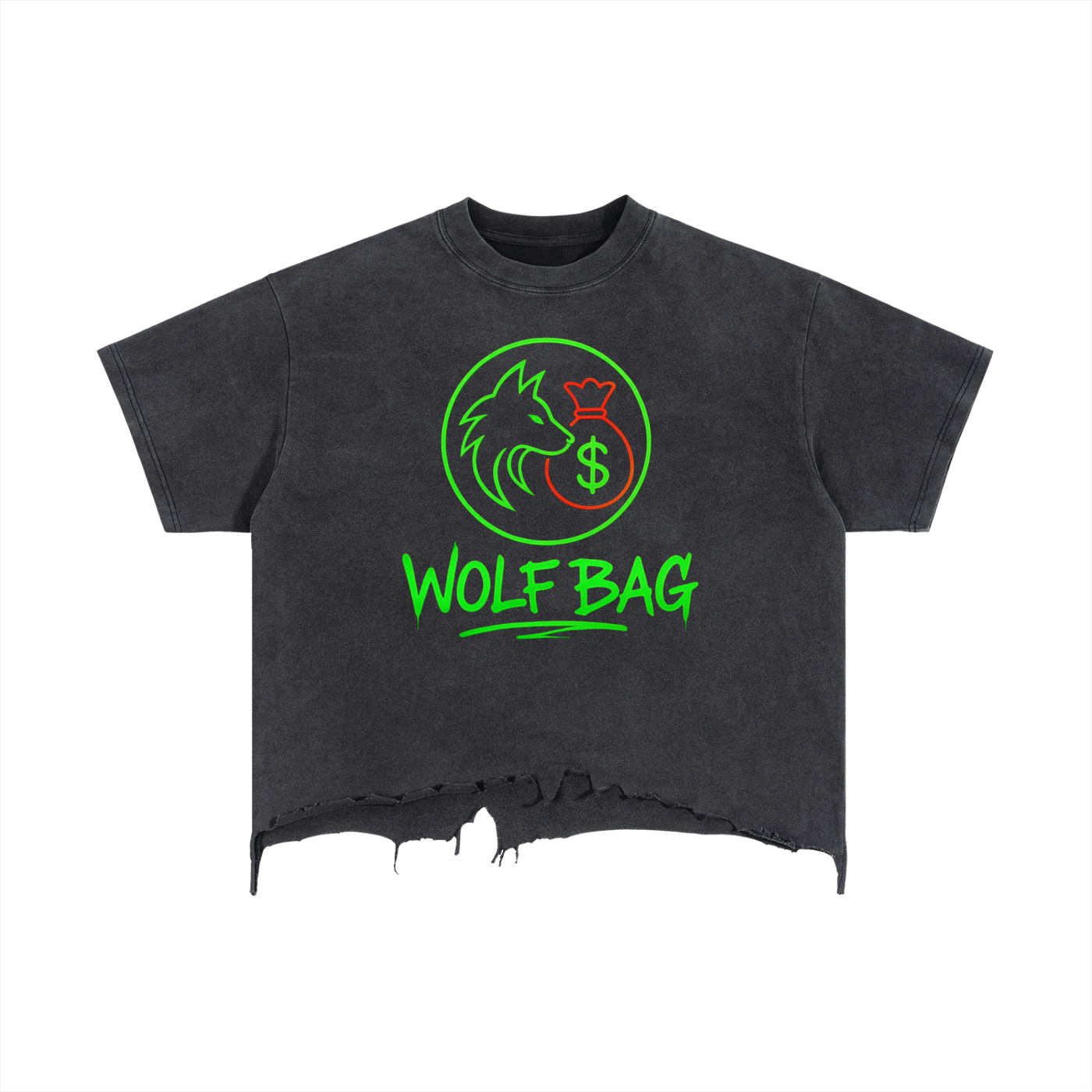 Vintage Wash Boxy Distressed Hem T-Shirt