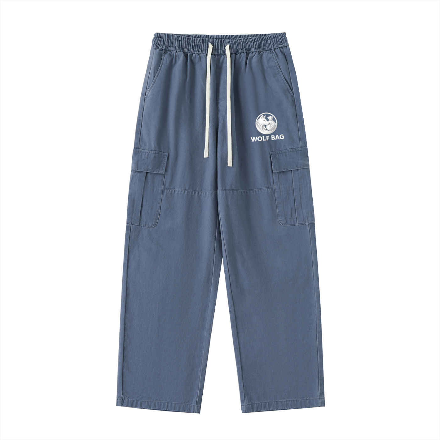 Drawstring Waist Straight-Leg Cargo Pants