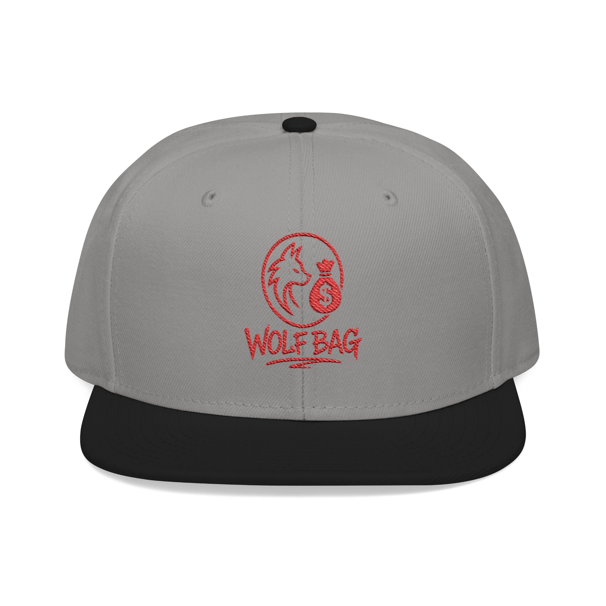 Embroidered Red Skull Snapback Hat