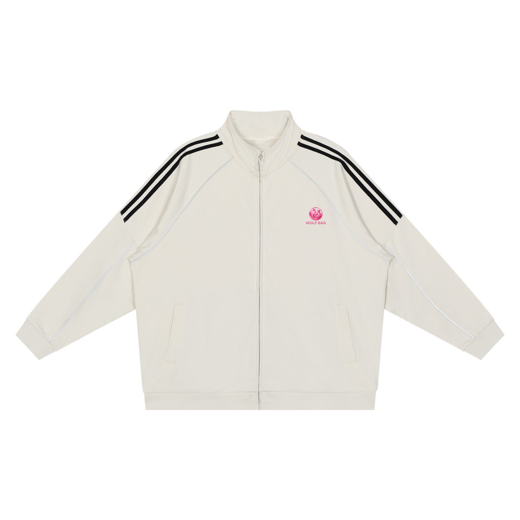 Reflection Striped Raglan Sleeve  Jacket
