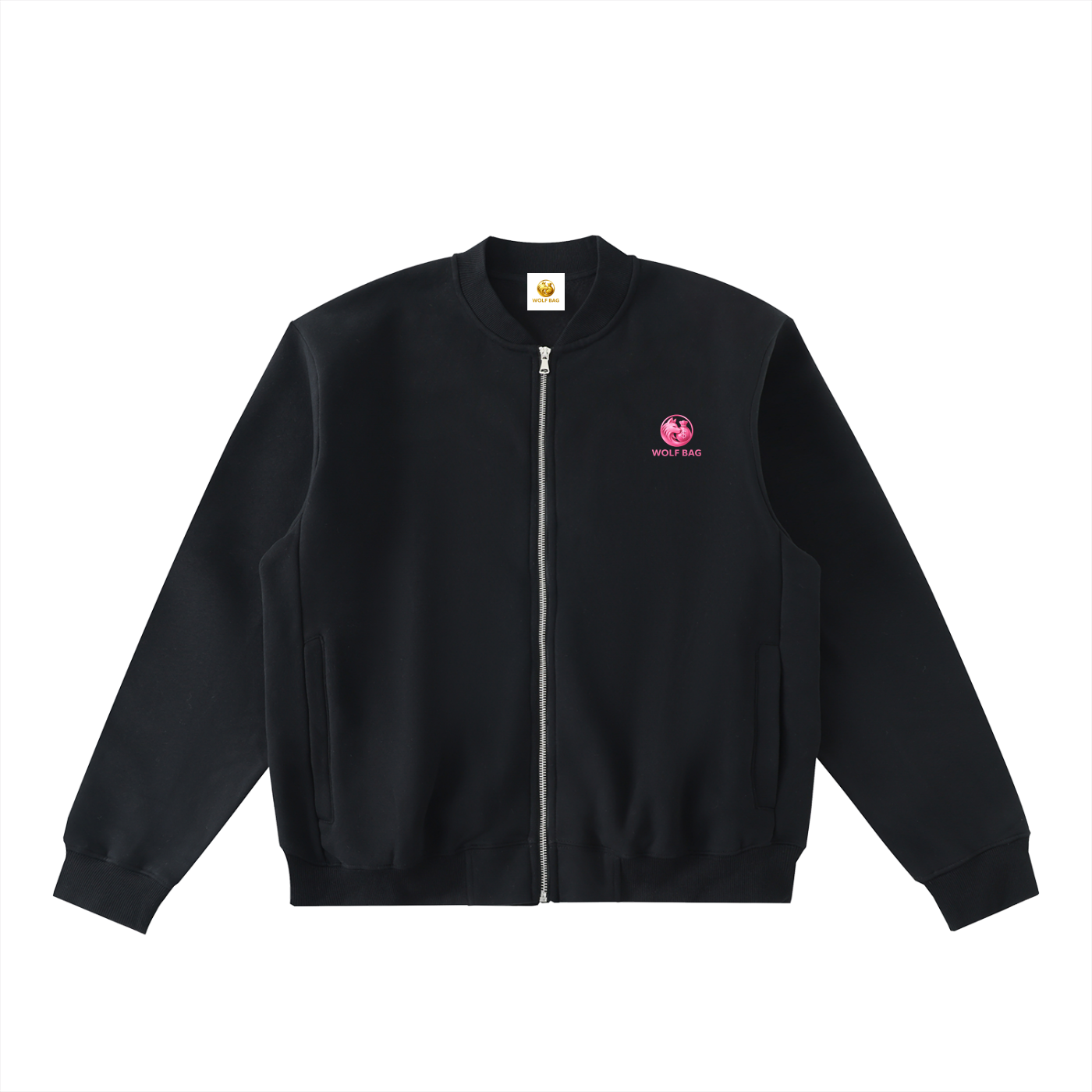 Essential Zip-Up Fleeced Varsity Jacket
