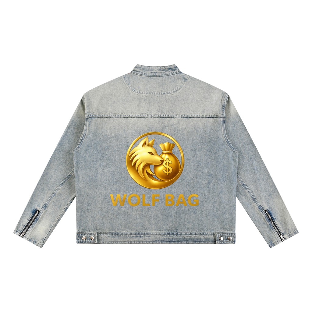 Vintage Wash Zip Denim Jacket