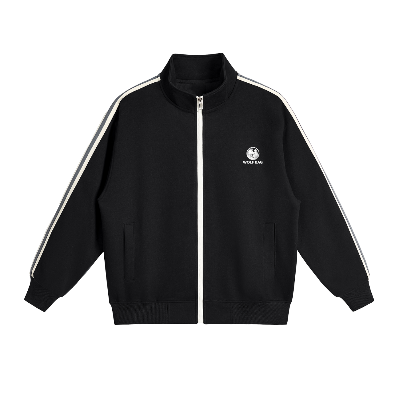 Contrast Side-Stripe Stand Collar  Jacket