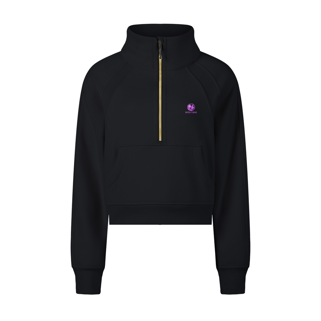 Cropped Half-Zip Sweatshirt
