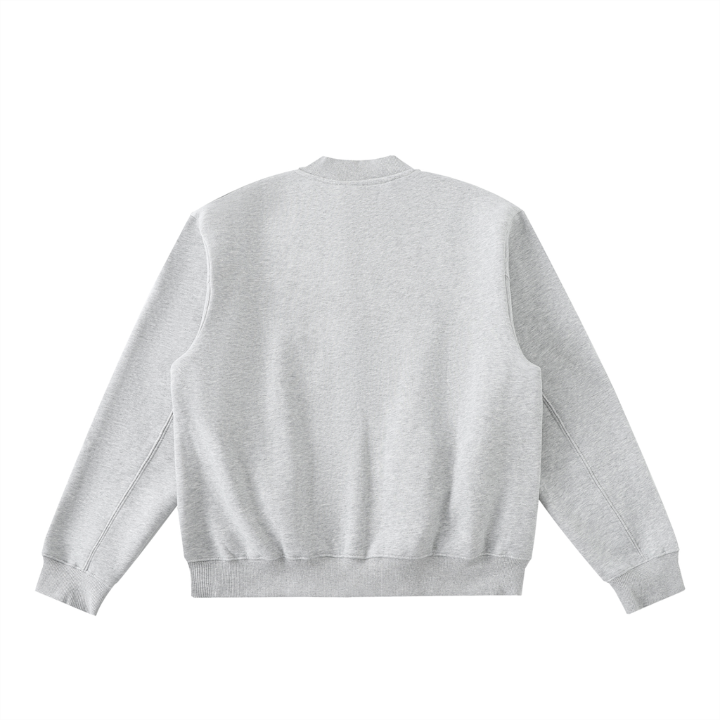 Essential Zip-Up Fleeced Varsity Jacket
