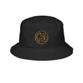 Embroidered Golden Fox & Moon Bucket Hat - Stylish Animal Patch Sun Hat