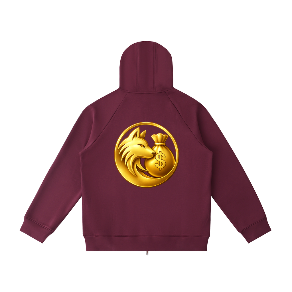 Heavyweight Raglan Sleeve Zip Hoodie