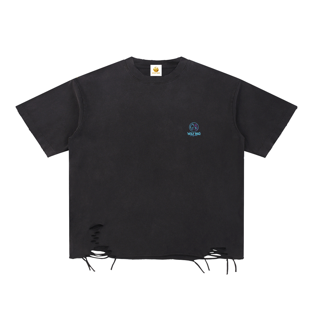 Snow Washed Raw-Hem T-Shirt
