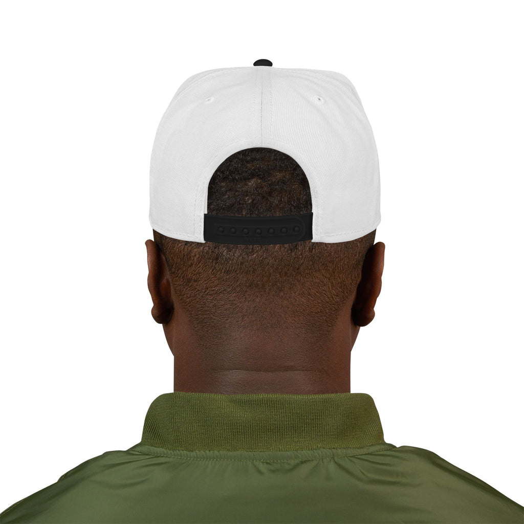 Embroidered Ram Crest Snapback Hat — Adjustable Two-Tone Streetwear Cap