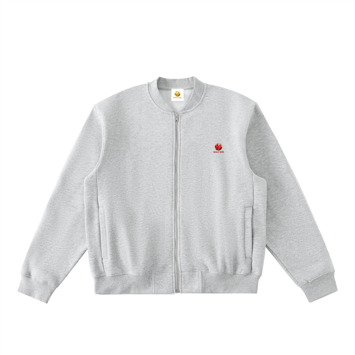 Essential Zip-Up Fleeced Varsity Jacket