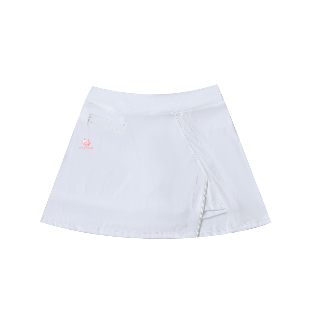 High-Waist Pocketed A-Line Skirt
