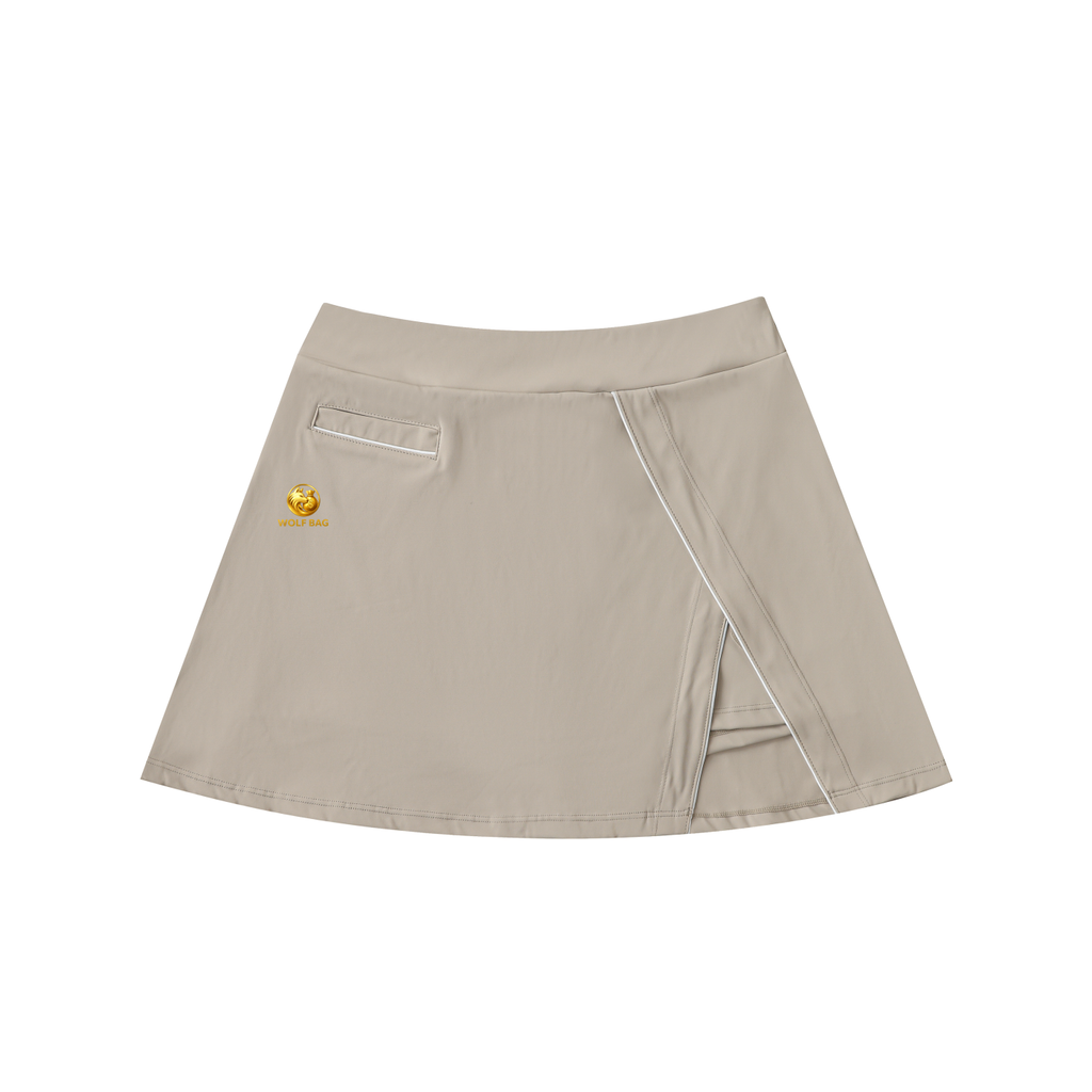 High-Waist Pocketed A-Line Skirt
