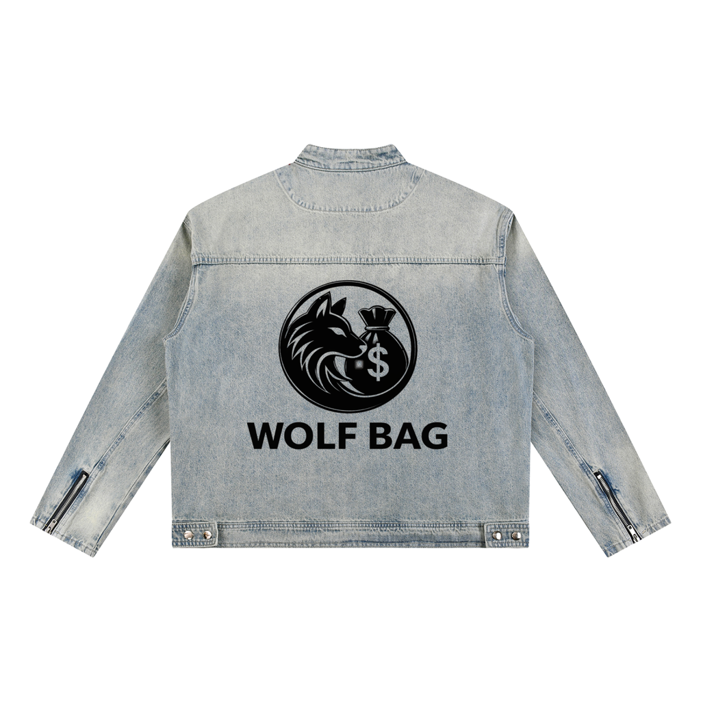 Vintage Wash Zip Denim Jacket