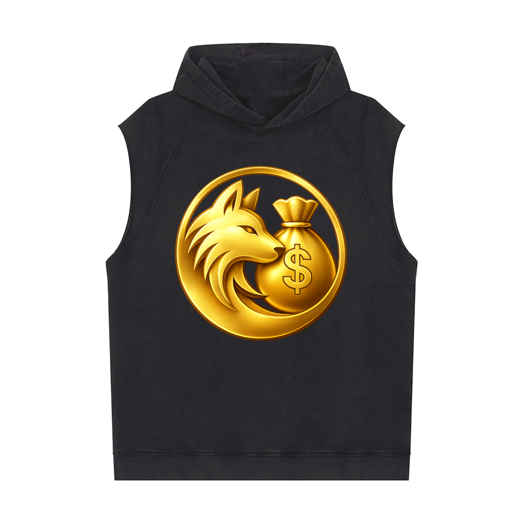 Snow Washed Sleeveless Hoodie