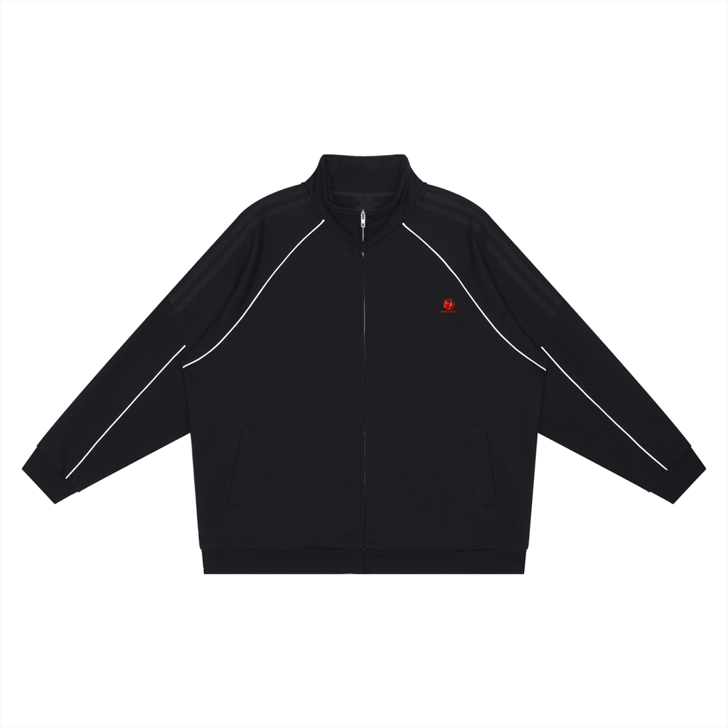Reflection Striped Raglan Sleeve  Jacket