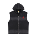 Vintage Washed Zip-Up Hooded Tank Top