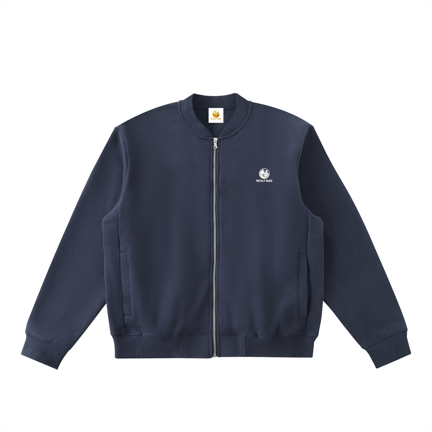 Essential Zip-Up Fleeced Varsity Jacket