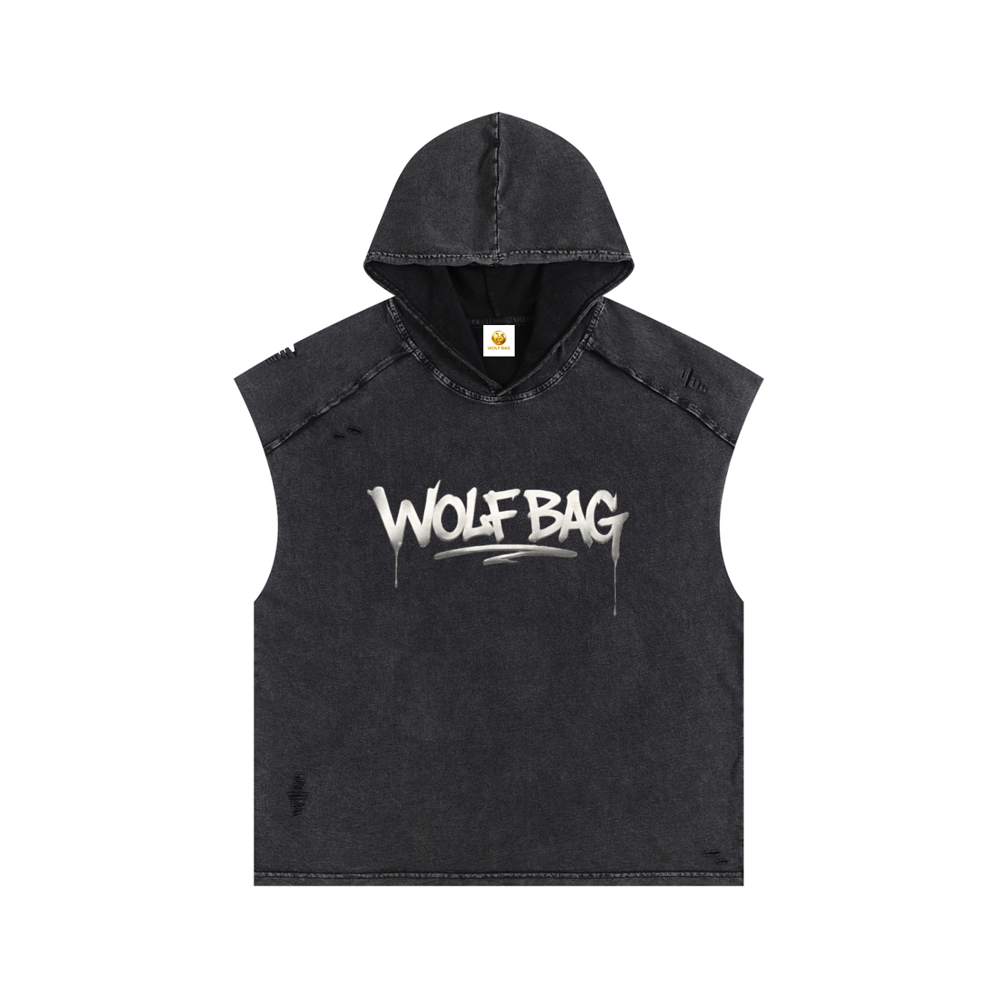 Snow Washed Boxy Hooded Tank Top