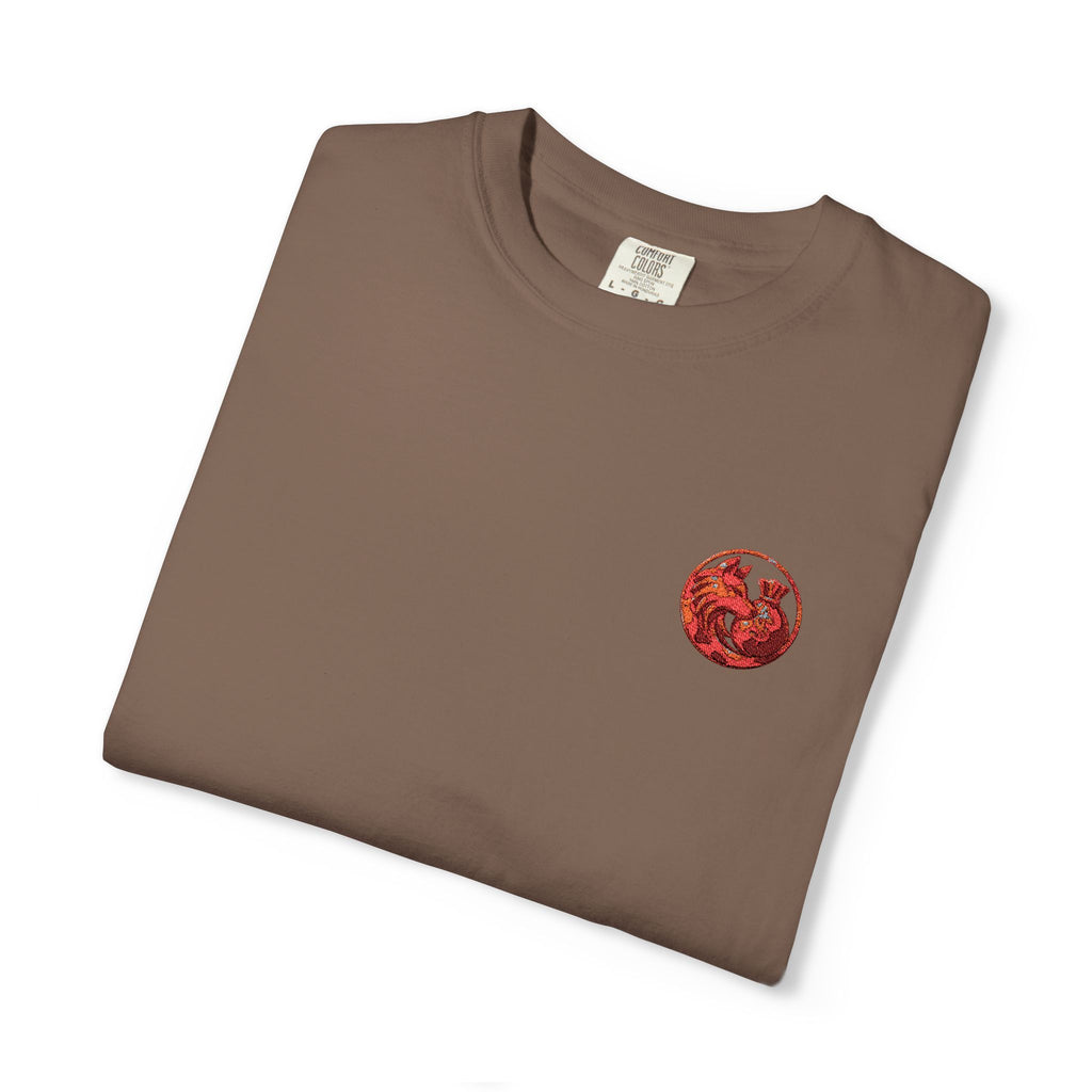 T-Shirt — Small Red Chest Print, Romantic Casual Tee