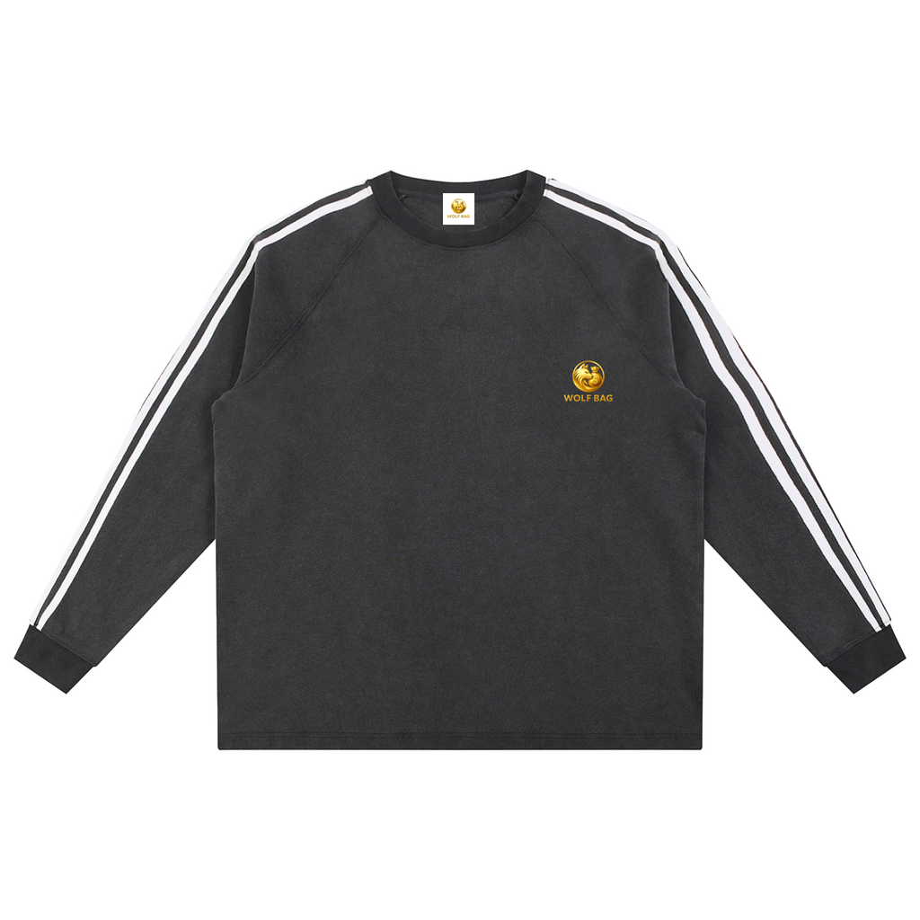 Snow Washed Contrast Tape Sweatshirt