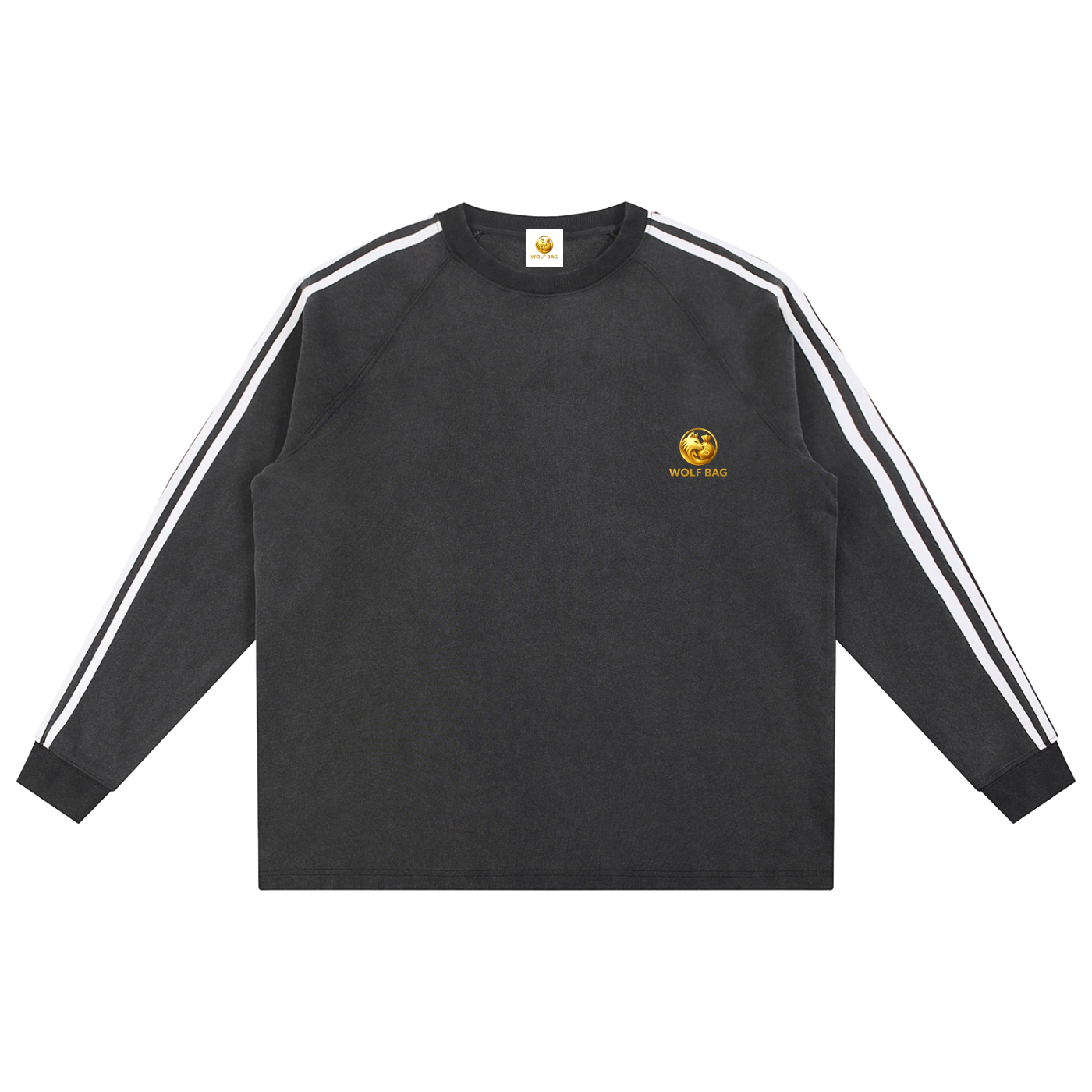 Snow Washed Contrast Tape Sweatshirt