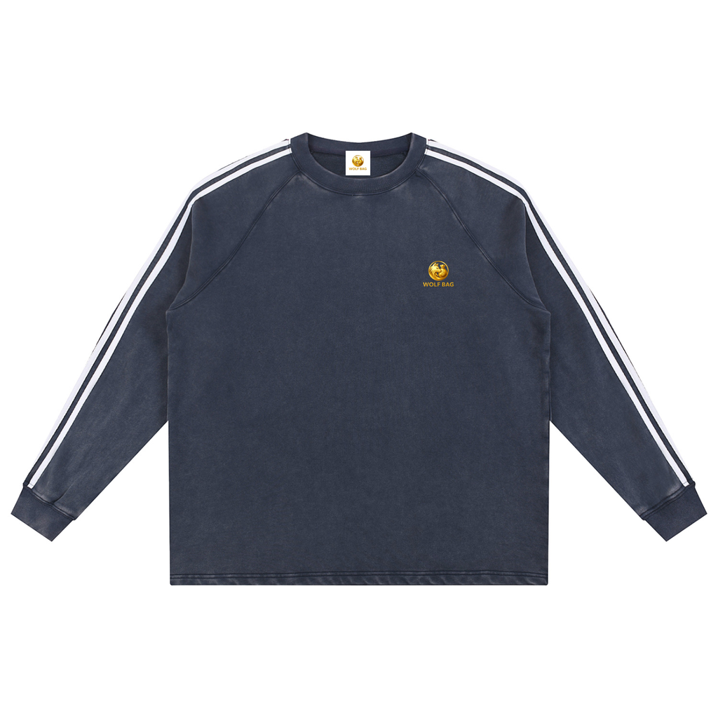 Snow Washed Contrast Tape Sweatshirt