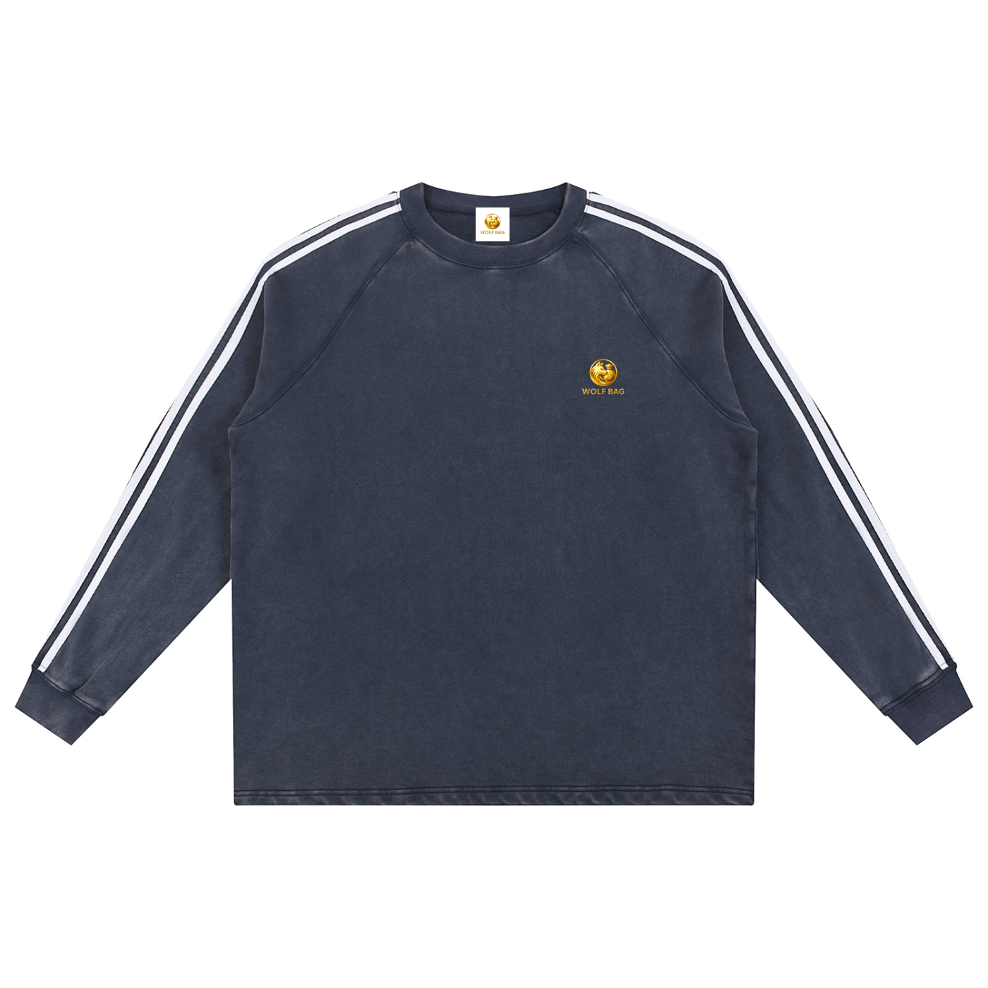 Snow Washed Contrast Tape Sweatshirt