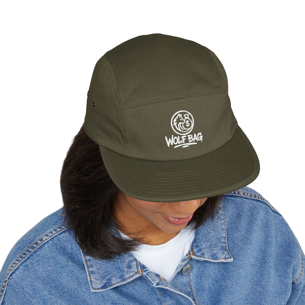 Embroidered 'Wolf Bag' 5-Panel Cap — Casual Outdoor Skate Hat