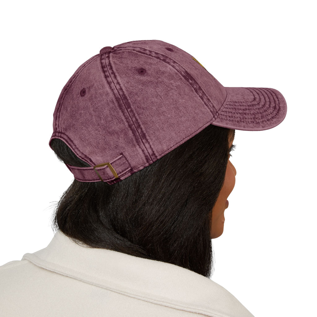 Wolf Bag Embroidered Vintage Cap - Distressed Retro Baseball Hat