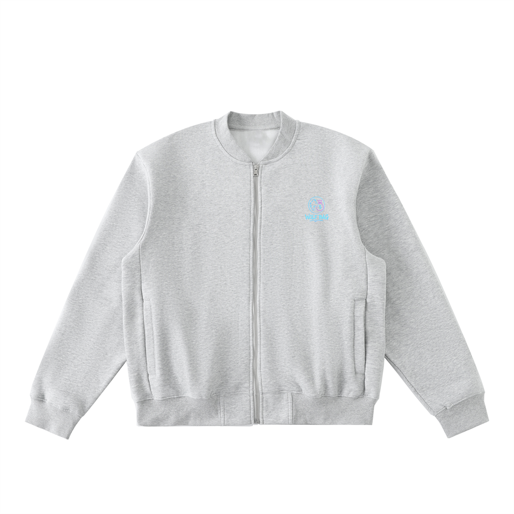 Essential Zip-Up Fleeced Varsity Jacket