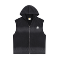 Vintage Washed Zip-Up Hooded Tank Top