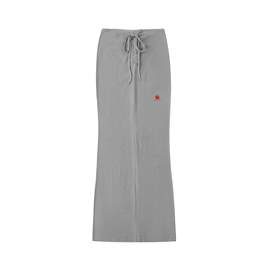 Dyed Washed Drawstring Maxi Skirt